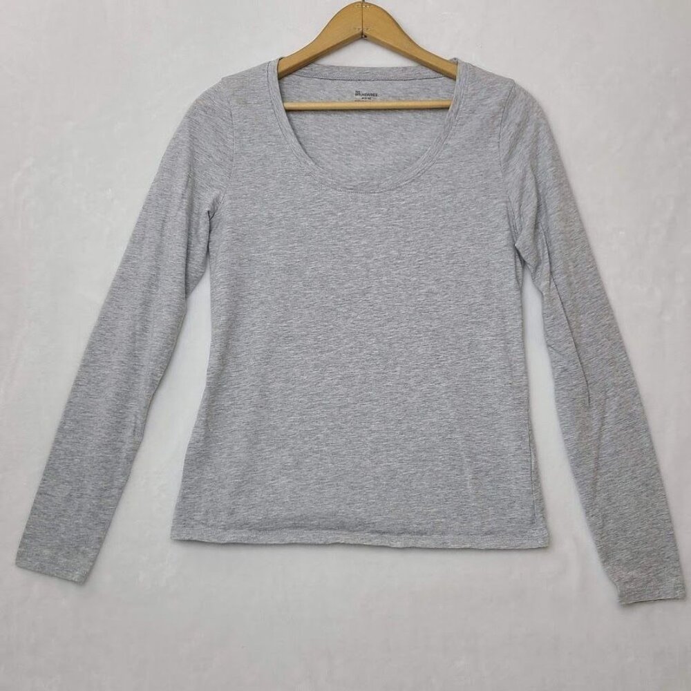 No Boundaries Womens Gray Long Sleeve Top M 8-10 Scoop Neck - Picture 9 of 9